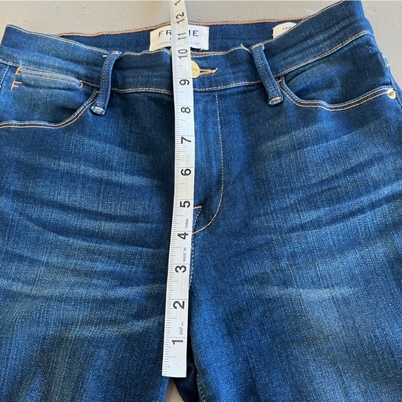 FRAME Le High Straight Raw Edge Hem Dark Wash Stretch Women’s Size 25 - Picture 8 of 10